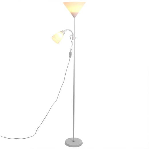 Lampadaire RENEW FORCE 2-en-1 avec lampe de lecture, E27, 175–180 cm, blanc