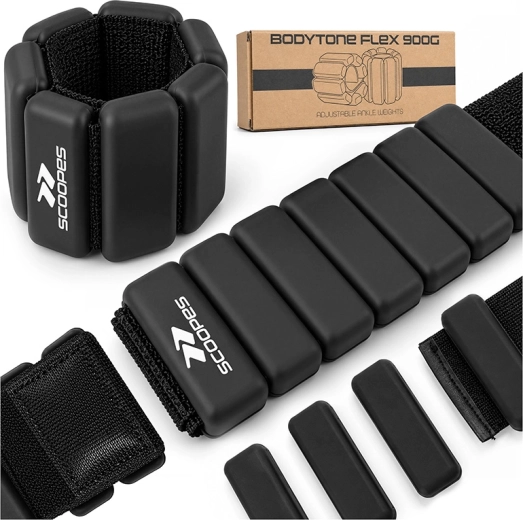 Lests réglables BodyTone Flex 900 g noirs - 2 pièces