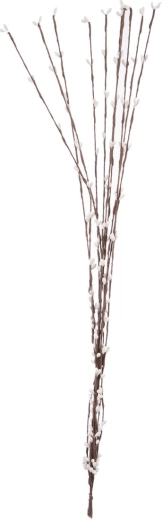 Branche décorative artificielle avec fleur blanche/marron 65 cm