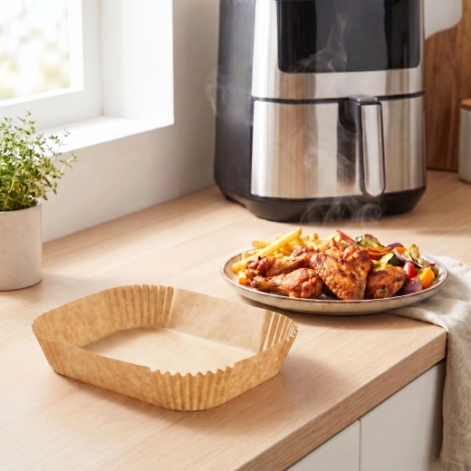 Papier cuisson Bewello pour friteuse à air chaud, rectangulaire, 14 × 22 cm, 50 pièces