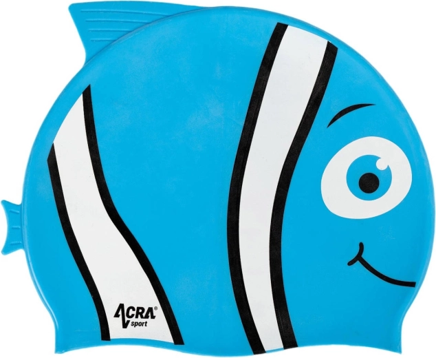 Bonnet de bain enfant en silicone ACRA Nemo bleu