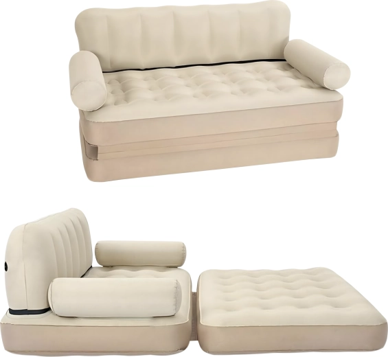 Canapé-lit gonflable double 5-en-1 – sofa, méridienne et lit pour la maison, le jardin et près de l’eau