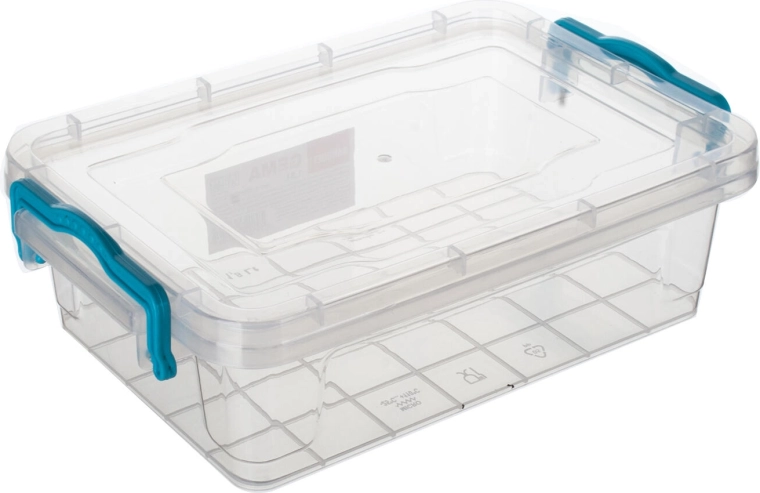 Boîte Gema rectangulaire 1,8 l avec poignées turquoise