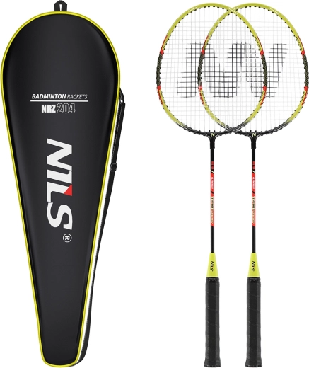 Set de badminton Nils avec 2 raquettes et housse