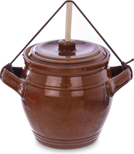 Pot en céramique pour légumes marinés avec couvercle 1,3 l
