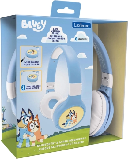 Casque sans fil pour enfants BLUEY 2-en-1 avec conception pliable et limitation du volume