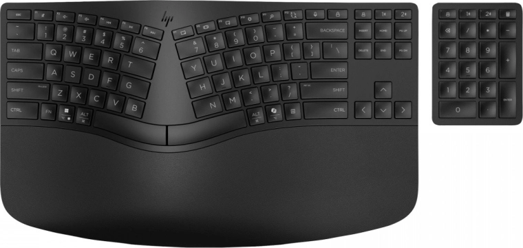 Disposition ergonomique scindée et support de poignet