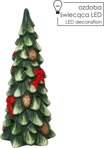 Sapin décoratif de Noël avec nœuds et éclairage LED