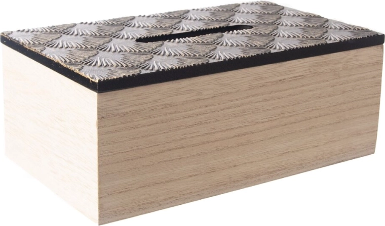 Boîte noire en bois pour mouchoirs en papier 24 × 14 × 9 cm