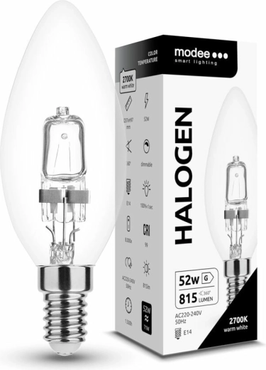 Ampoule halogène Modee ECO en forme de flamme C35 52 W E14 blanc chaud