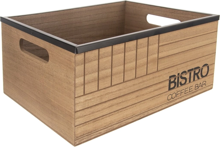 Cagette bistro en bois et métal 29,5 × 22 × 13,5 cm