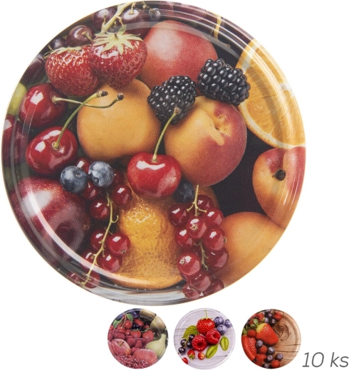 Couvercles métalliques de conservation bio 82 avec motif fruits (10 pcs)