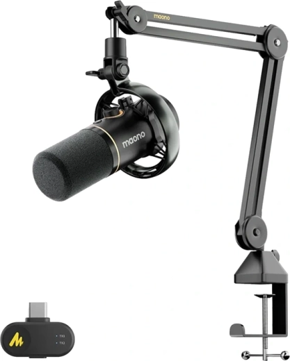 Microphone dynamique Maono PD200WS USB/XLR/2,4 GHz (noir)
