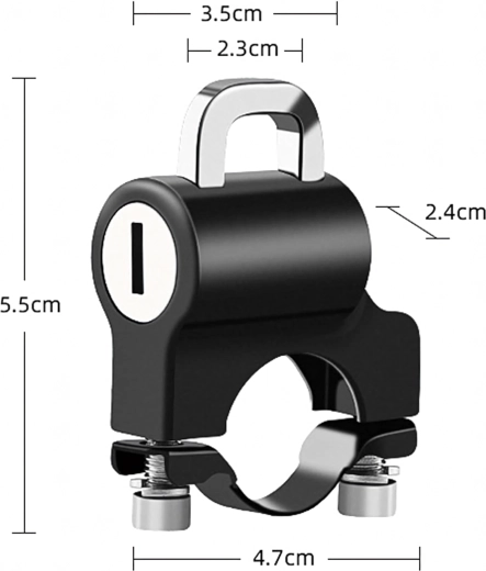 Antivol de casque pour guidon 20–24 mm – support antivol en aluminium pour moto