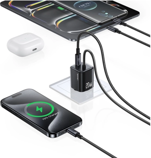 Chargez deux appareils en même temps (2× USB‑C)