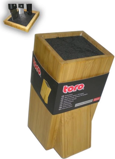 Bloc à couteaux en bambou Toro avec insert à poils