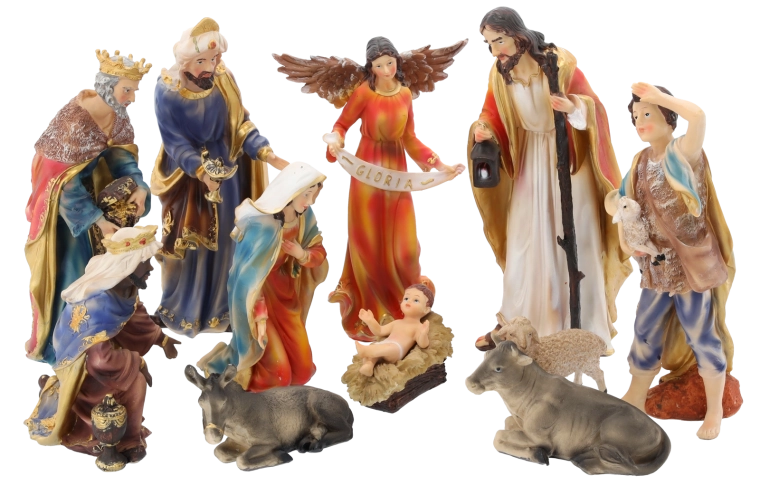 Ensemble complet de 11 figurines pour une crèche traditionnelle