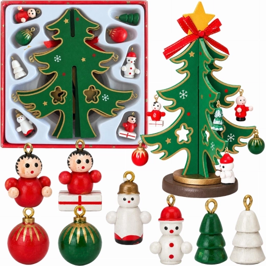 Sapin de Noël en bois de 17 cm - 1 pièce