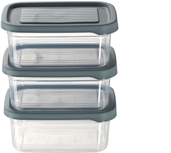 Lot de 3 pièces pour portions, en-cas et restes