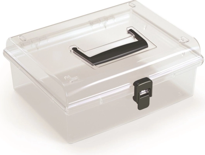 Organisateur en plastique avec couvercle transparent NUF LOW, noir, 245 × 214 × 100 mm
