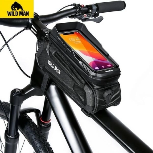 Sacoche de cadre WildMan XT5 avec support pour téléphone, noire
