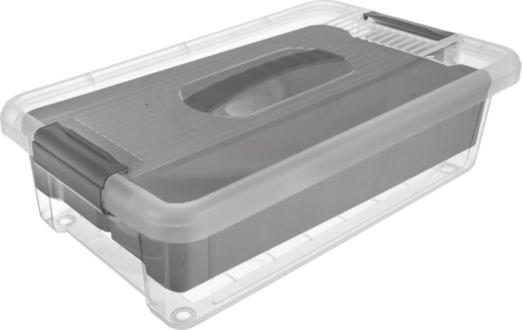 Boîte de rangement UH MULTI Stormax rectangulaire 6 l avec insert gris