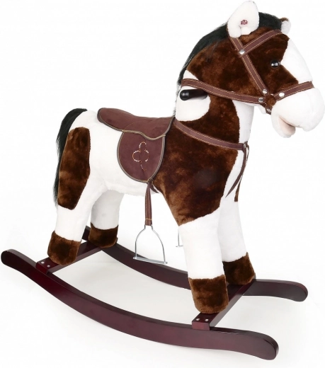 Cheval à bascule marron et blanc