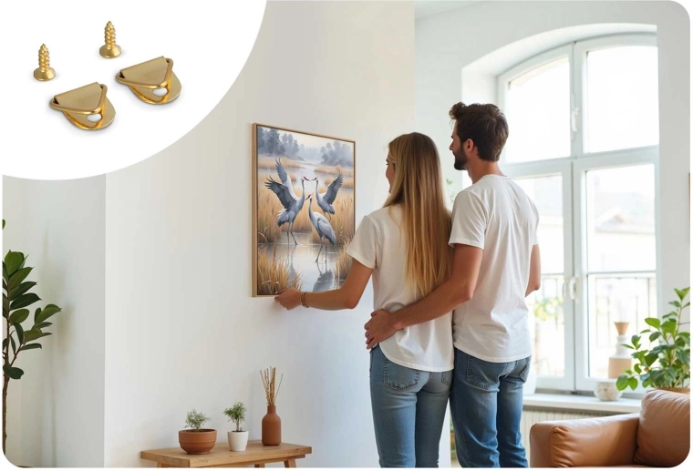 Accrochage facile de l’œuvre finie