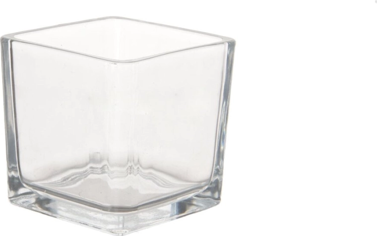 Bougeoir en verre transparent 5,2 × 5,2 × 5,2 cm