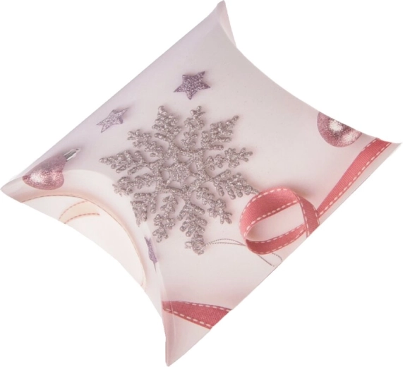Boîte en papier pliable de Noël rose 16 × 11 cm