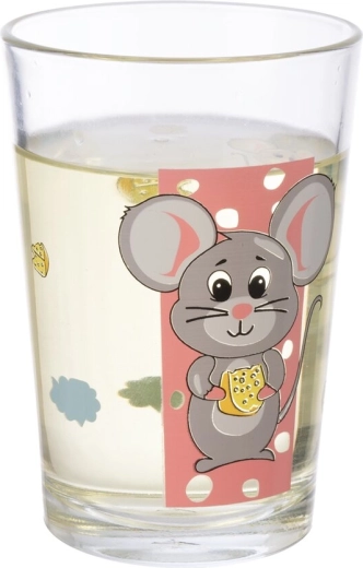 Verre transparent avec imprimé bien visible