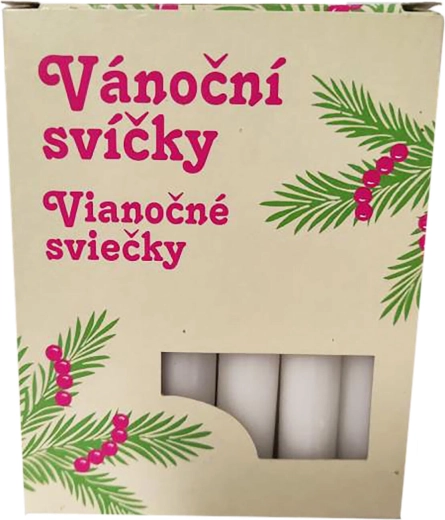 Bougies blanches pour sapin 1,2 × 10 cm - 12 pièces