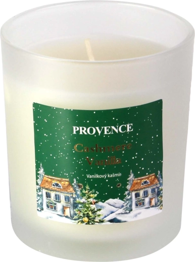 Bougie de Noël en verre, blanc mat 7 × 8 cm, 135 g