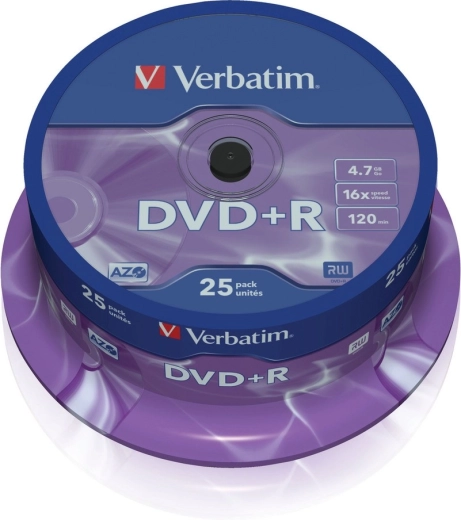 Verbatim DVD+R Matt Silver 4,7 Go 16×, 25 pièces