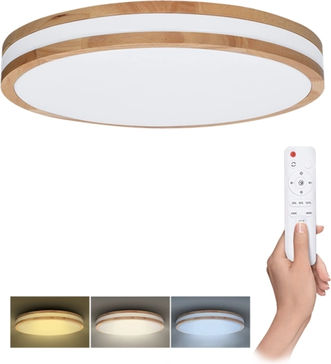 Luminaire LED plafond/mural Solight Woody avec télécommande 60 W, 50 cm, dimmable et avec changement de température de couleur