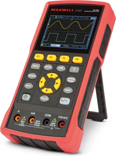 Oscilloscope portable à deux canaux avec multimètre et batterie