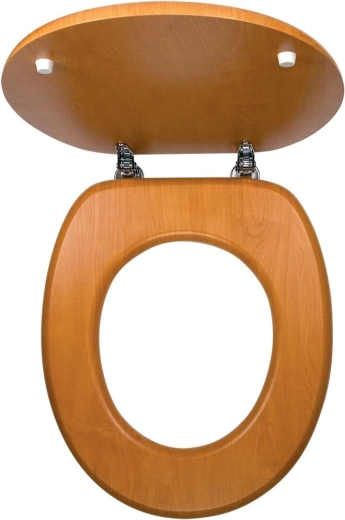 Abattant WC noyer clair en MDF plaqué
