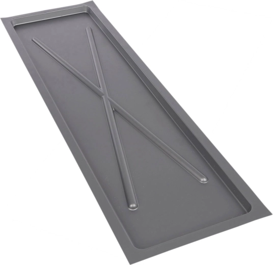 Metpol bac d’égouttage étroit argenté 75 × 22,5 cm pour égouttoir à vaisselle à deux niveaux 80 cm