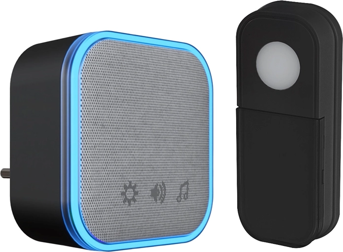 Solight sonnette sans fil sur prise 180 m noire avec Learning code - 1 pièce