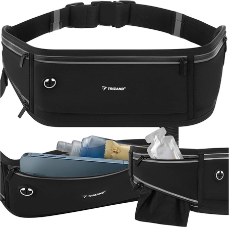 Sac banane de course TRIZAND avec ceinture réglable, noir