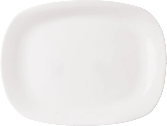 Plateau de service rectangulaire en verre blanc 28 × 21 cm