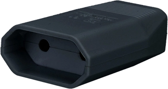 Solight fiche plate (prise) type C Euro 2,5 A, droite, IP20, noire - 1 pièce