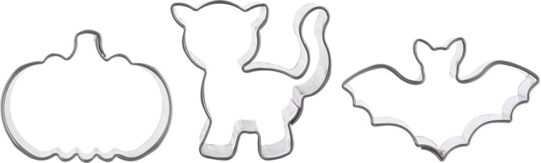 Emporte-pièces mini Halloween en acier inoxydable, lot de 3 pièces