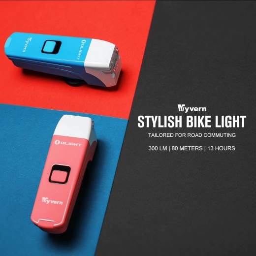 Lumière avant de vélo OLIGHT Wyvern Blue, 300 lm, USB‑C