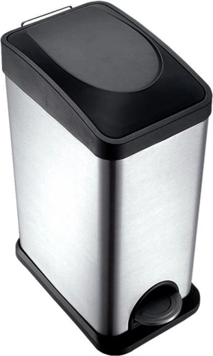 Poubelle à pédale en acier inoxydable TORO 15 l