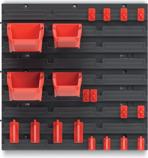 Panneau mural pour outils avec 4 bacs et crochets Bineer