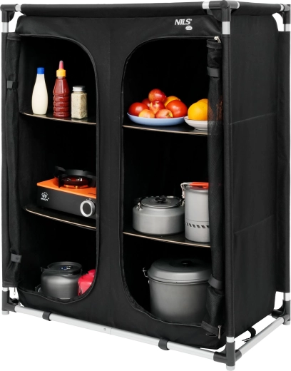 Trois niveaux d’espace de rangement avec étagères rigides