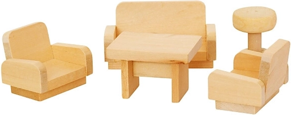 Meubles en bois de salon pour maison de poupées