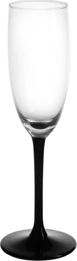 Flûte à champagne 180 ml avec pied noir