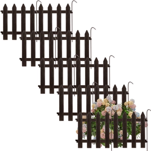 Clôture de jardin marron 30 × 30 cm, lot de 10 pièces
